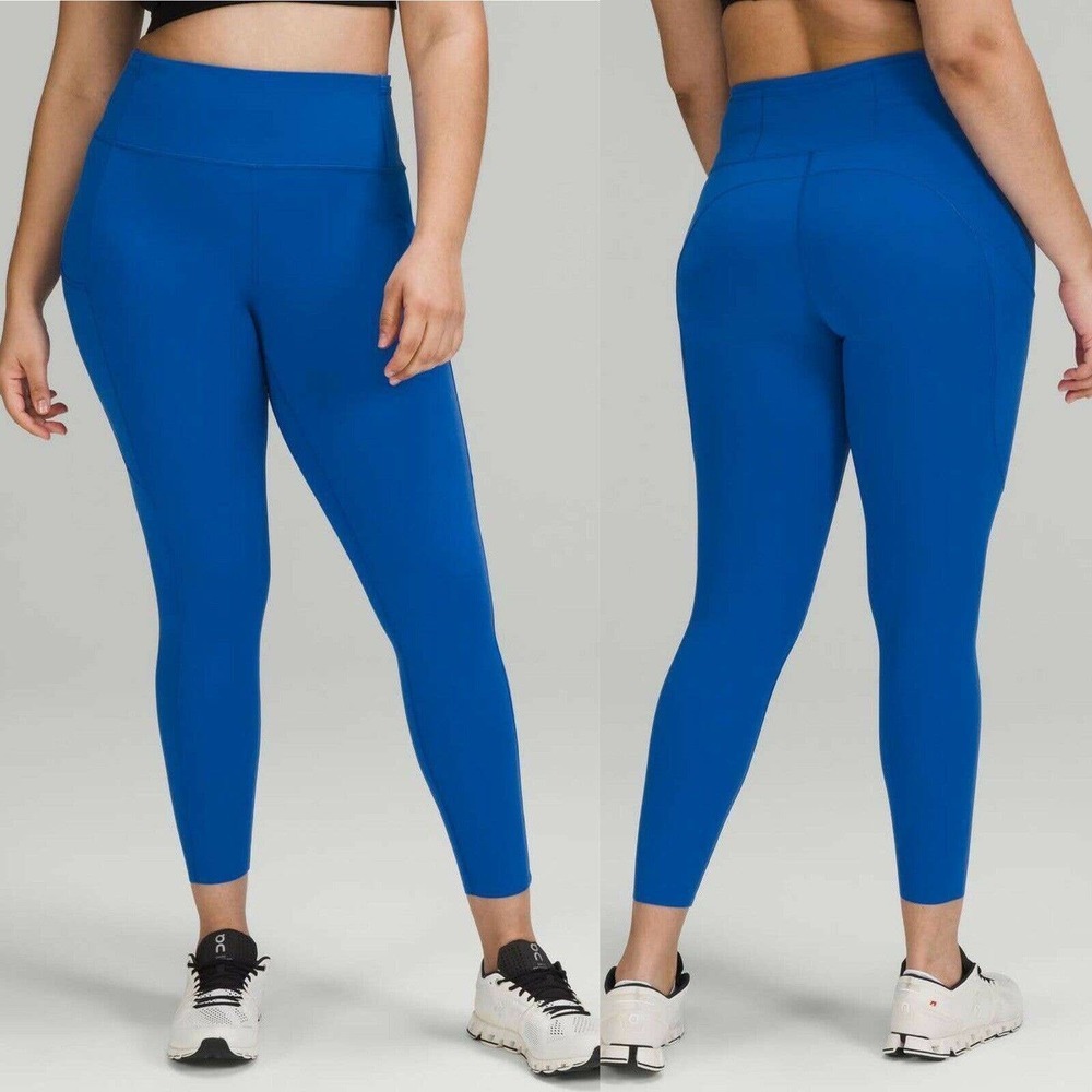Lululemon Fast and Free HR Tight 25" Leggings 20 Blue Nulux Running Yoga Pilates